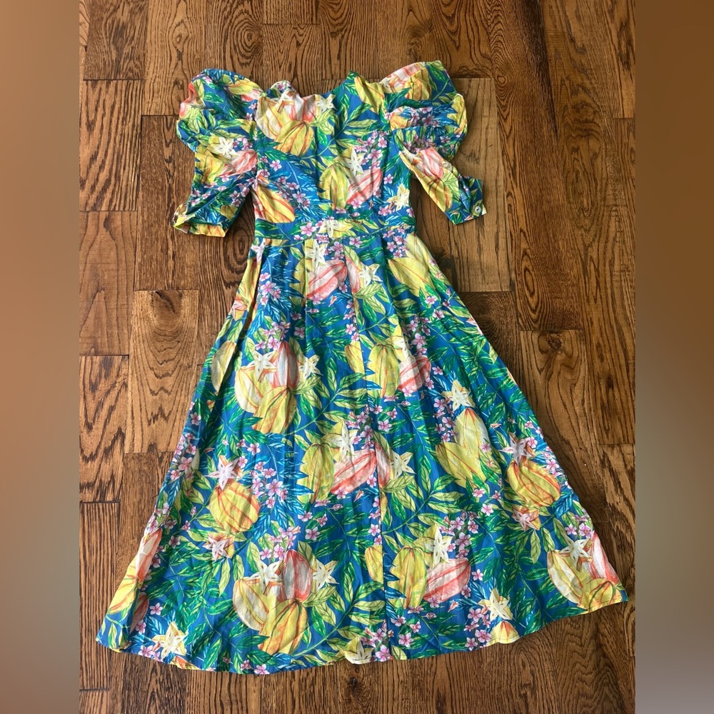 Farm Rio Star Fruits Midi Dress Size XS - Picture 5 of 10